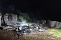 ​Casa e dois galpões são destruídos pelo fogo em Campo Erê