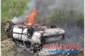 Veiculo saiu da pista e pegou fogo. Foto www.campoere_1.com