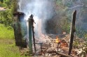 ​No interior de Romelândia casa fica destruído por um incêndio.